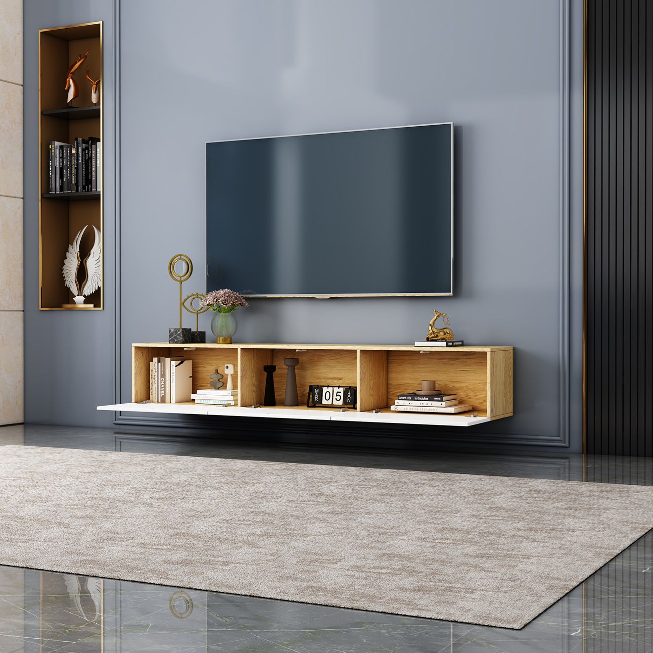 תמונת מזנון צף נתלה לקיר דגם אלונה ALONA ברוחב 180 סמ במגוון צבעים לבחירה 9