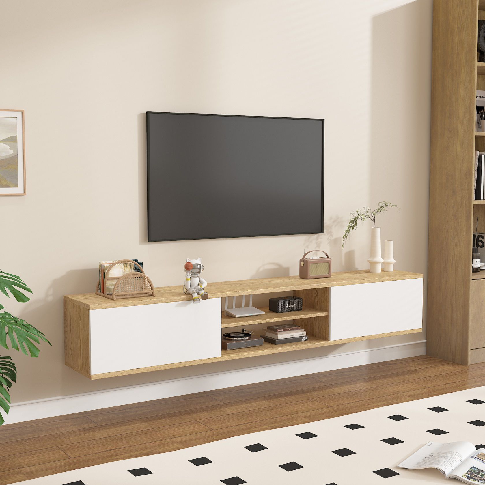 תמונת מזנון צף נתלה לקיר דגם אופק OFEK ברוחב 160 סמ במגוון צבעים לבחירה 4