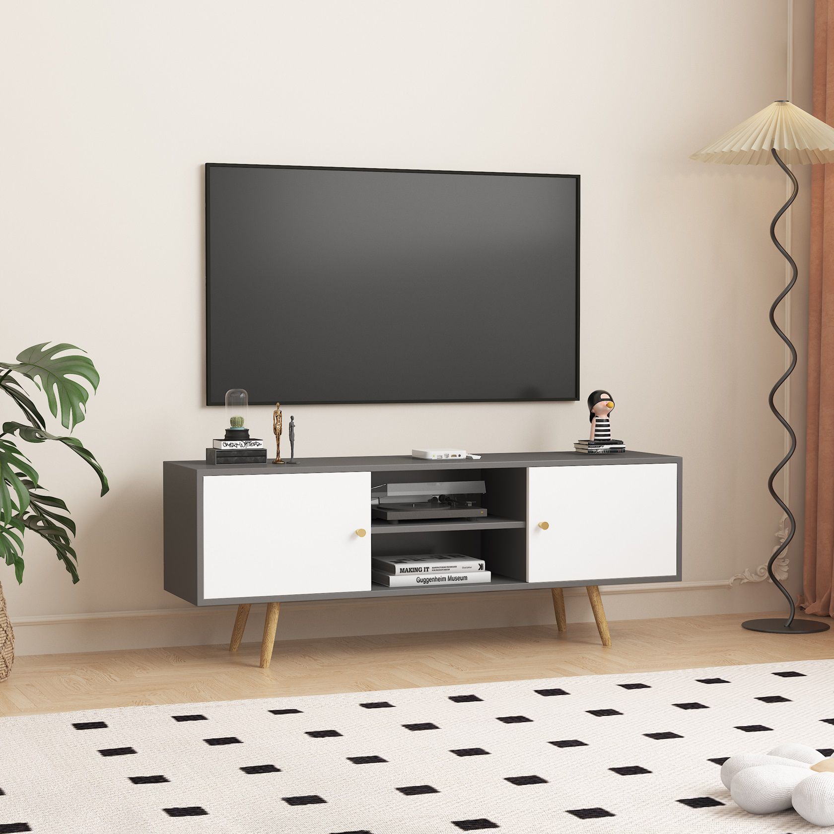 תמונת מזנון טלויזיה ברוחב 120 ס"מ במגוון צבעים לבחירה דגם אלמוג ALMOG 4