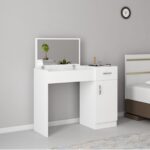 תמונת שידת איפור מעוצבת דגם סלינה SELINA בגוון לבן ברוחב 75 ס"מ 1