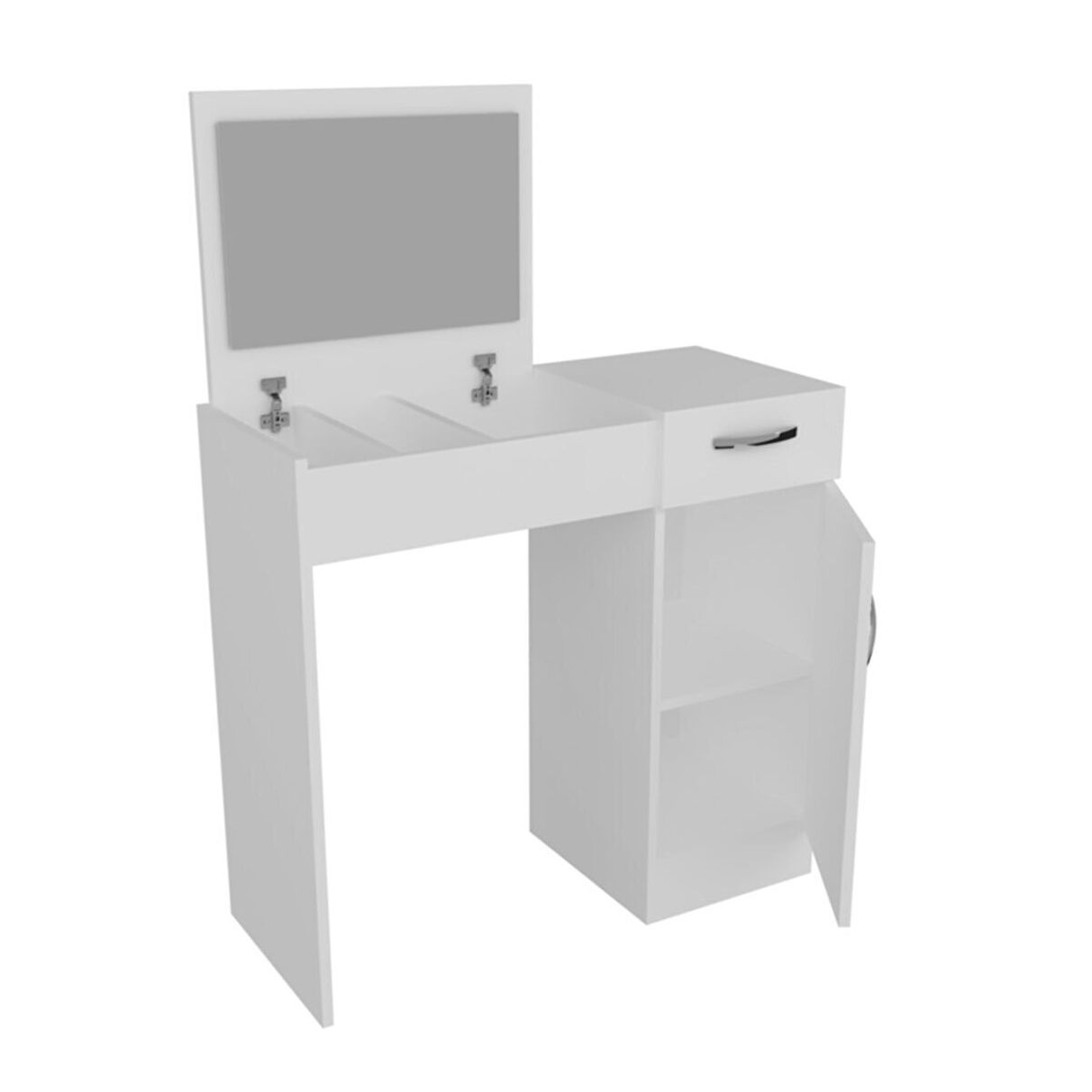 תמונת שידת איפור מעוצבת דגם סלינה SELINA בגוון לבן ברוחב 75 ס"מ 3