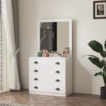 תמונת שידת איפור מעוצבת דגם מדיסון MEDISON בגוון לבן ברוחב 80 ס"מ 1