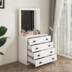 תמונת שידת איפור מעוצבת דגם מדיסון MEDISON בגוון לבן ברוחב 80 ס"מ 2