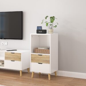 תמונת ארונית דגם אוסטין OSTIN ברוחב 48 ס"מ בגוון לבן ואלון 2