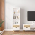 תמונת ארונית דגם דנוור DENVER ברוחב 48 ס"מ בגוון לבן ואלון 3