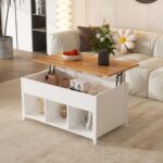 תמונת שולחן סלון נפתח בגוון לבן משולב אלון דגם פילדלפיה Philadelphia 1