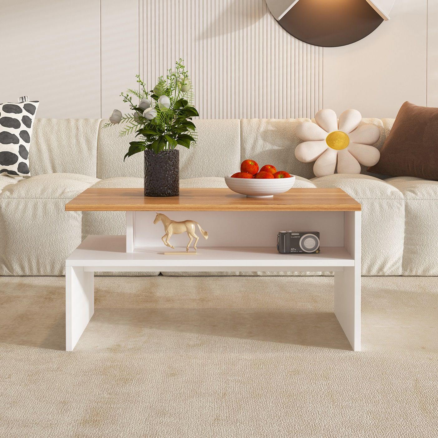 תמונת שולחן סלון בגוון אלון דגם צ'לסי CHELSI 1