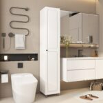 תמונת ארון איחסון דלת אחת כולל 5 מדפים גובה 180 סמ צבע לבן דגם מנהטן 1