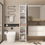 תמונת ארון איחסון דלת אחת כולל 5 מדפים גובה 180 סמ צבע לבן דגם מנהטן 2