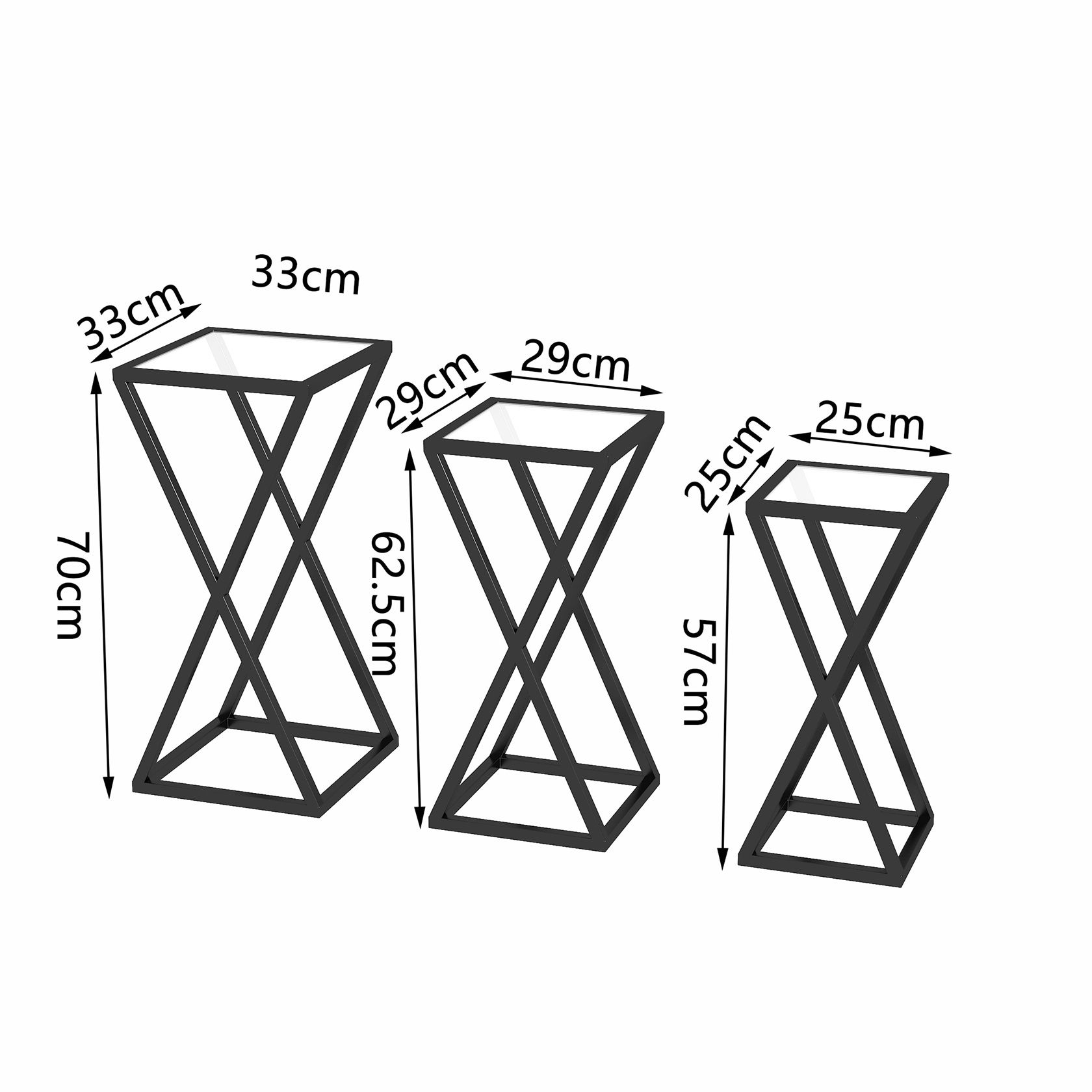 תמונת שלישיית שולחנות אלכסונים מדורגים דגם אנטיב ANTIV 3