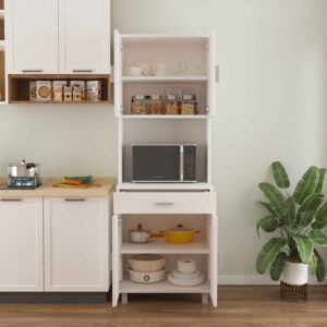 תמונת ארון למטבח ארון שירות למיקרוגל בצבע לבן דגם סנטוס SANTOS 2