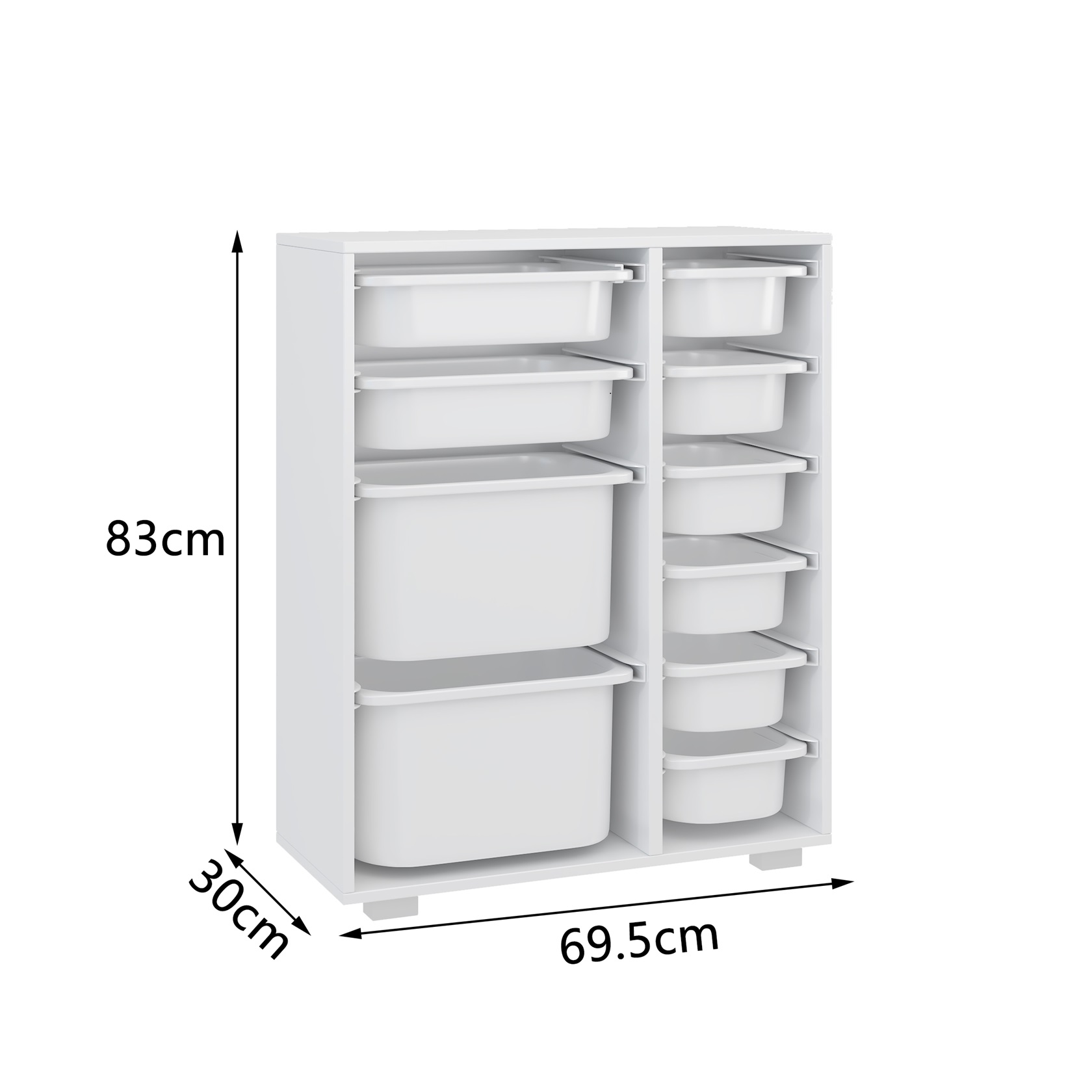 תמונת שידת איחסון מכלים רחבה בגוון לבן דגם טוי TOY 3
