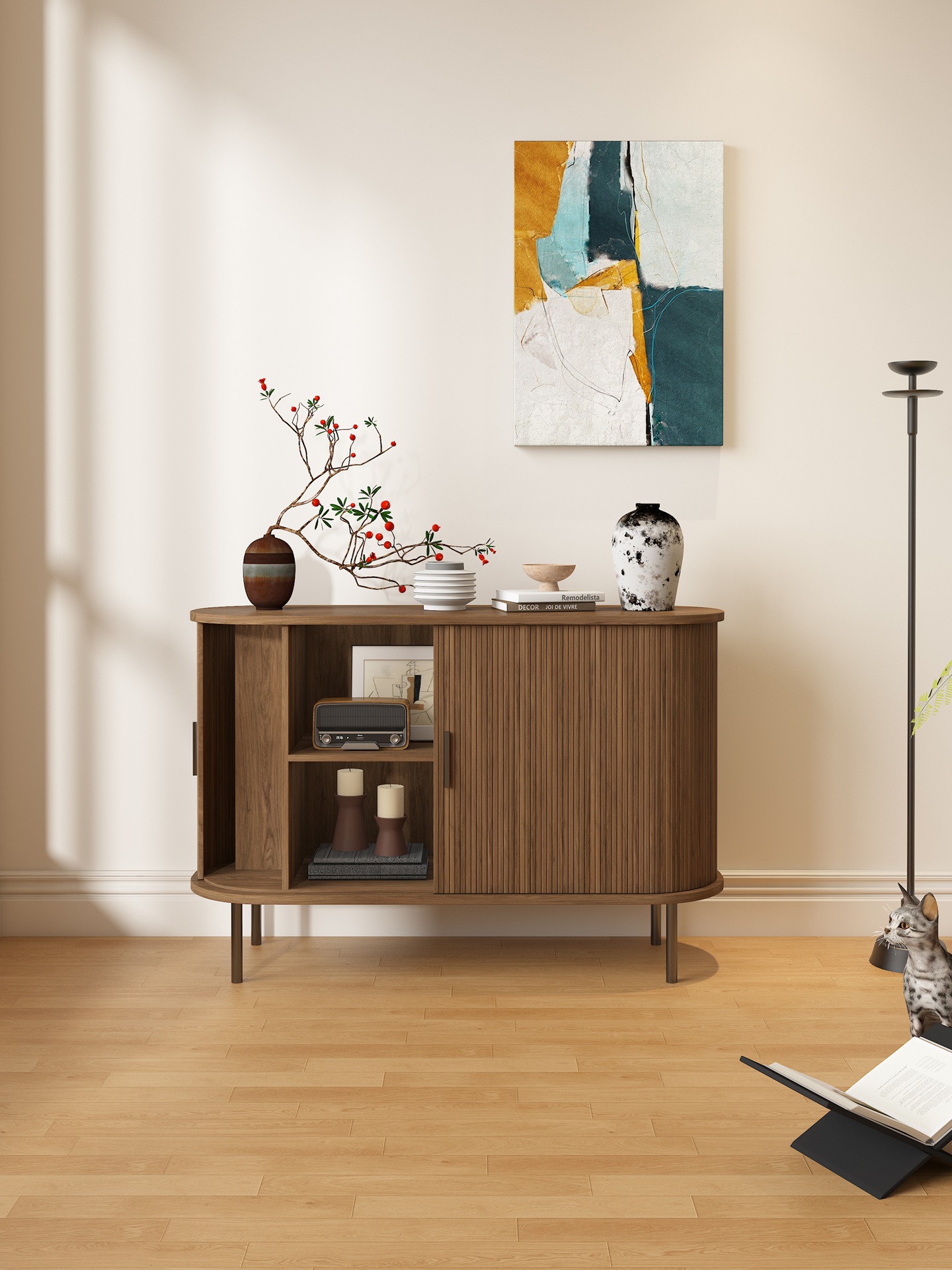 תמונת כוננית שידה דגם ברקת BAREKET בגוון עץ 2