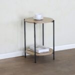 תמונת שולחן צד קפה לסלון עגול דגם יתיר YATIR בגוון אלון 3