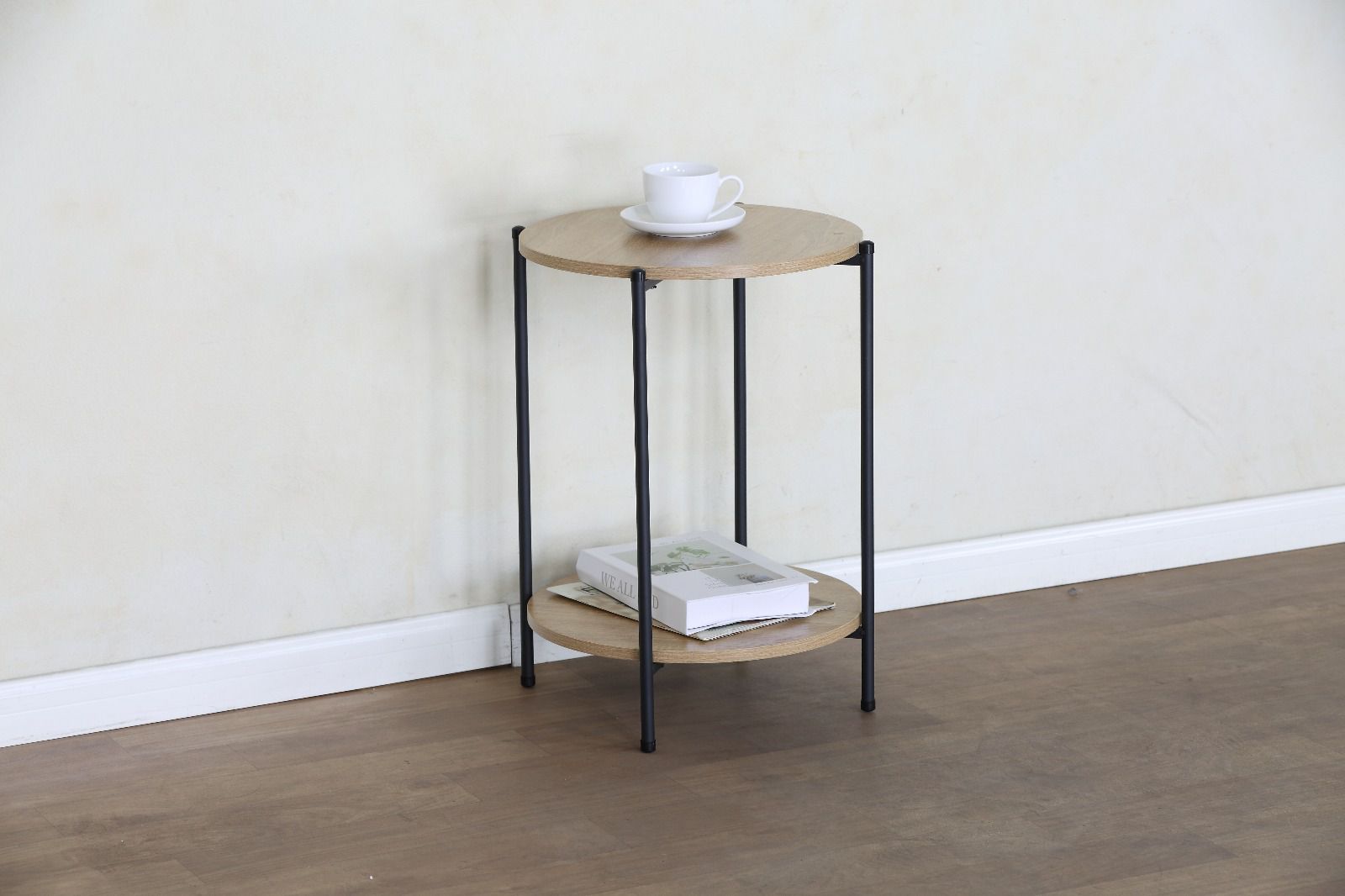 תמונת שולחן צד קפה לסלון עגול דגם יתיר YATIR בגוון אלון 3