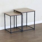 תמונת זוג שולחנות צד קפה לסלון דגם עמית AMIT בגוון אלון 2