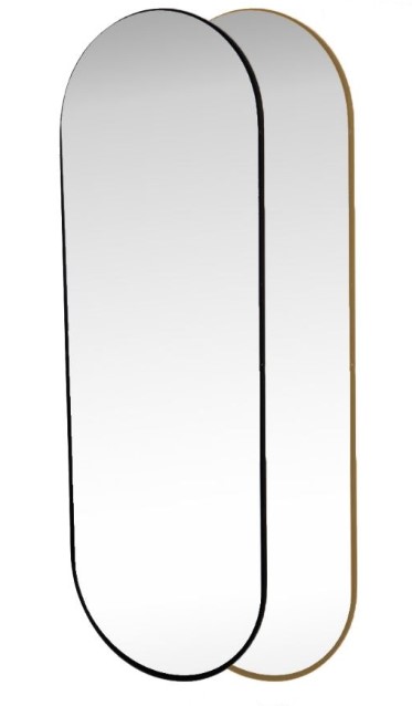 תמונת מראת גוף אובלית מסגרת מתכת דקה מידה 140X50 במגוון צבעים דגם אובלונג לארג' 1