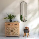 תמונת מראת גוף אובלית מסגרת מתכת דקה מידה 140X50 במגוון צבעים דגם אובלונג לארג' 5