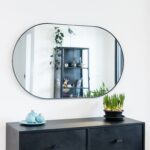 תמונת מראת גוף אובלית מסגרת מתכת דקה מידה 140X50 במגוון צבעים דגם אובלונג לארג' 6