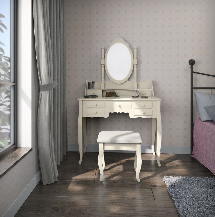 תמונת שידת איפור משלוח חינם מעוצבת דגם אפרודיטה כולל כיסא 3