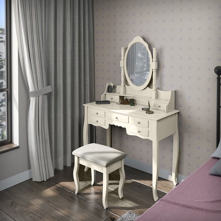 תמונת שידת איפור משלוח חינם מעוצבת דגם אפרודיטה כולל כיסא 4