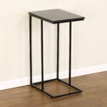 תמונת שולחן צד נשכן בגוון שחור עם רגליים מתכת מושחרת דגם ברזיל BRAZIL 1