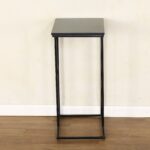 תמונת שולחן צד נשכן בגוון שחור עם רגליים מתכת מושחרת דגם ברזיל BRAZIL 2