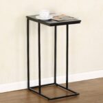 תמונת שולחן צד נשכן בגוון שחור עם רגליים מתכת מושחרת דגם ברזיל BRAZIL 3