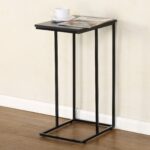 תמונת שולחן צד נשכן בגוון שחור עם רגליים מתכת מושחרת דגם ברזיל BRAZIL 4