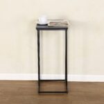 תמונת שולחן צד נשכן בגוון שחור עם רגליים מתכת מושחרת דגם ברזיל BRAZIL 5