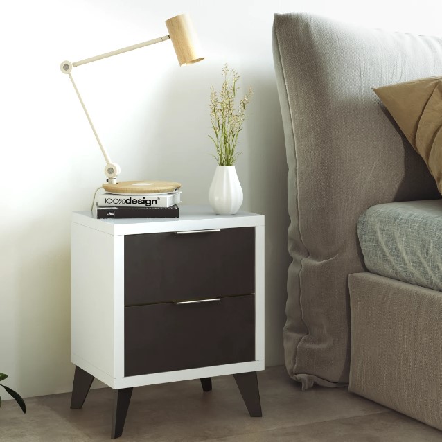 תמונת שידת לילה 2 מגירות במגוון צבעים לבחירה דגם אסטוריה ASTORIA 4