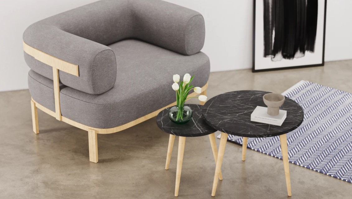 תמונת זוג שולחנות עגולים לסלון דגם נמרוד NIMROD במגוון צבעים לבחירה 1