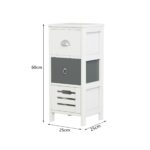 תמונת שידת לילה דגם מודרנית 3 מגירות גוון לבן ואפור 3