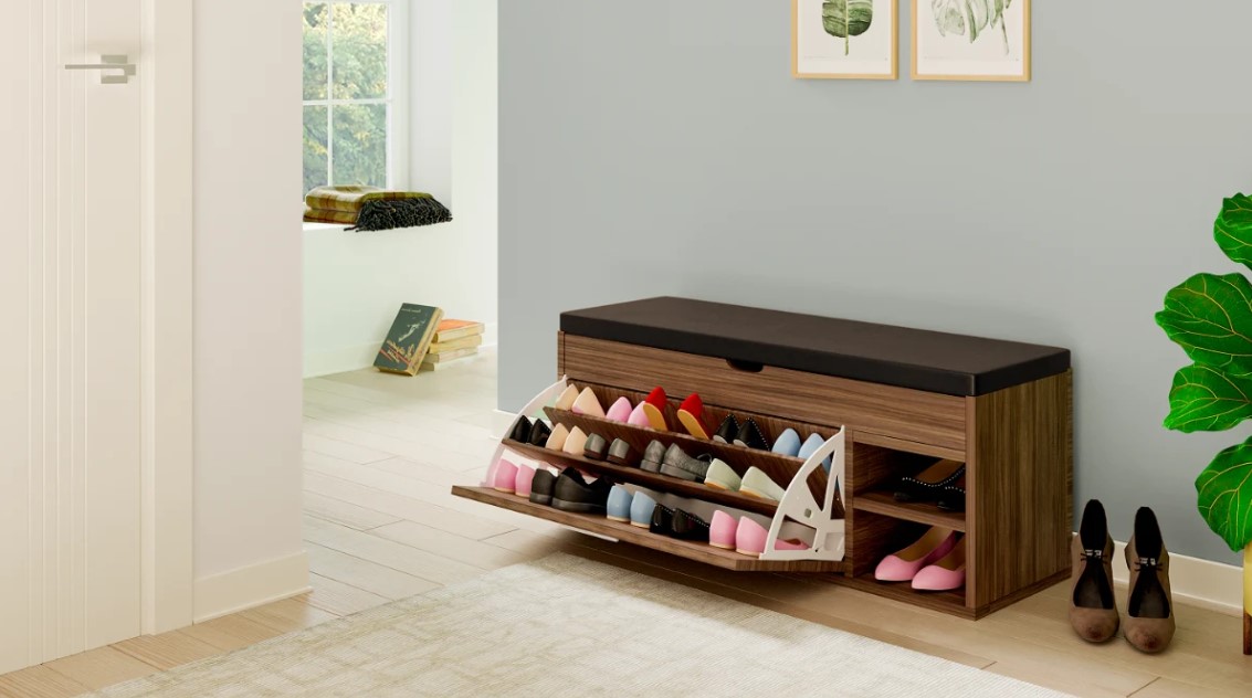 תמונת ארון נעליים גדול משולב ספסל במבחר צבעים 1