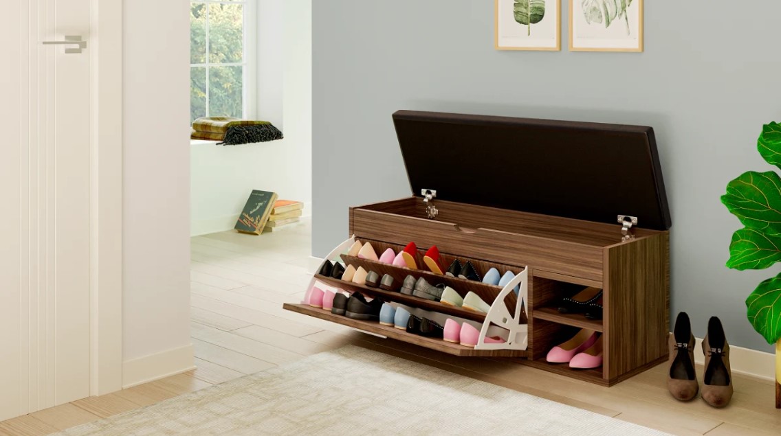 תמונת ארון נעליים גדול משולב ספסל במבחר צבעים 3