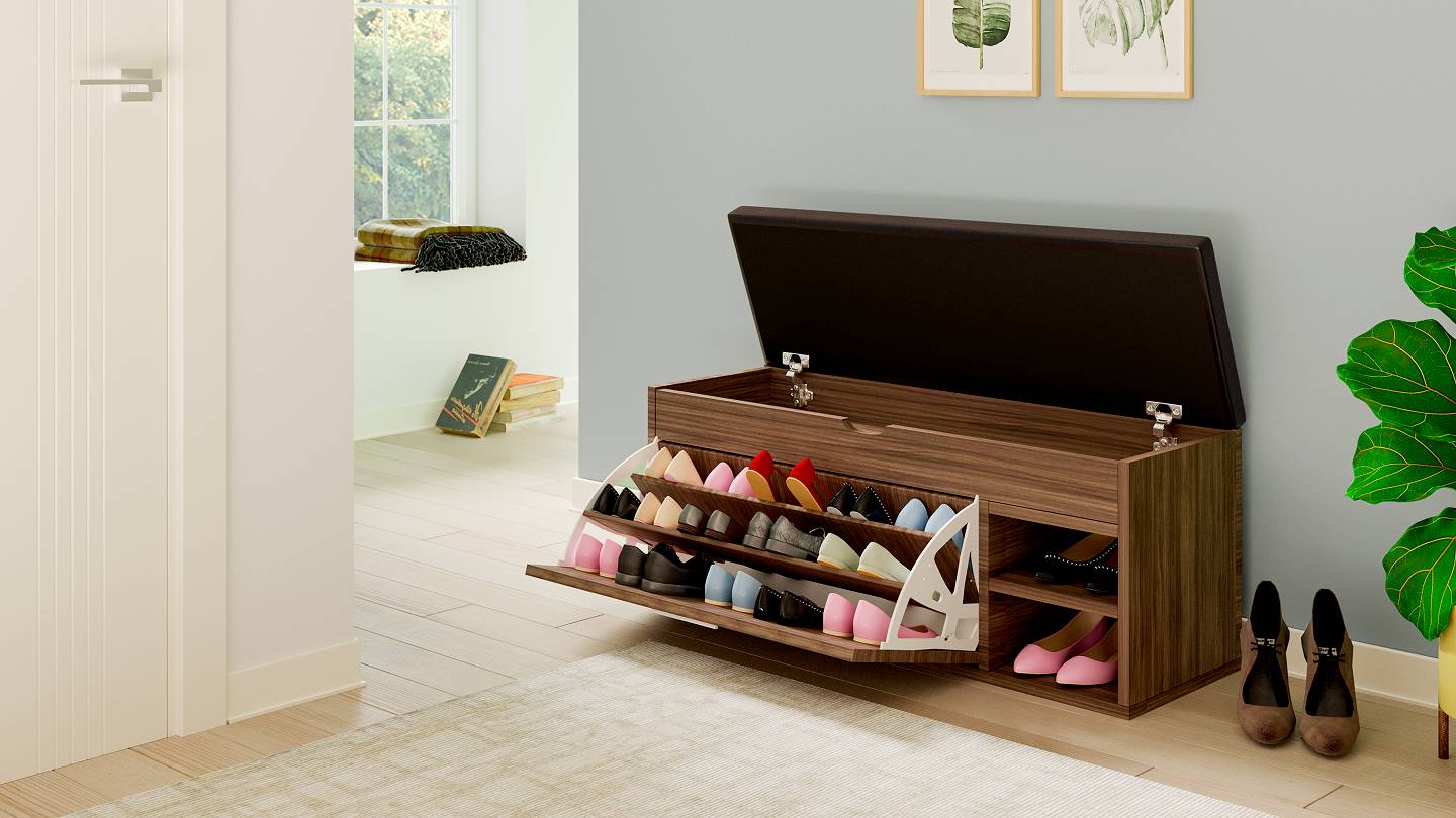 תמונת ארון נעליים משולב ספסל התארגנות במבחר צבעים 1