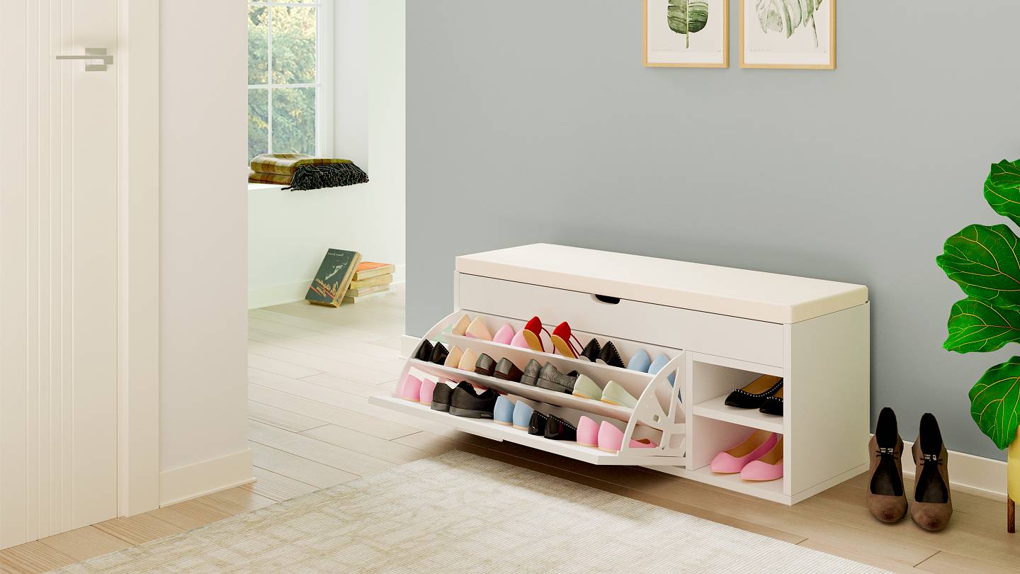 תמונת ארון נעליים משולב ספסל התארגנות במבחר צבעים 3