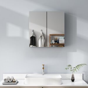 תמונת ארון אמבטיה תלוי בעל 2 דלתות עם מראה דגם אריאל ARIEL 1